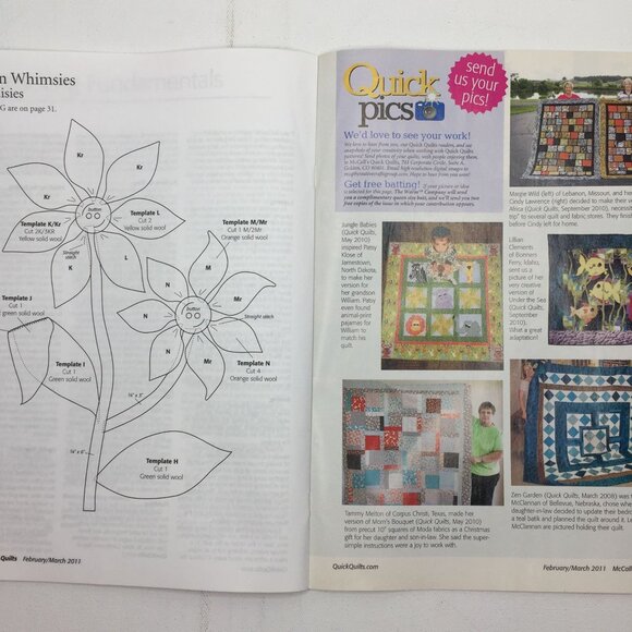 McCalls Quick Quilts Magazine Feb Mar 2011 15 Sewing Patterns & Tips Modern Easy - Picture 8 of 13
